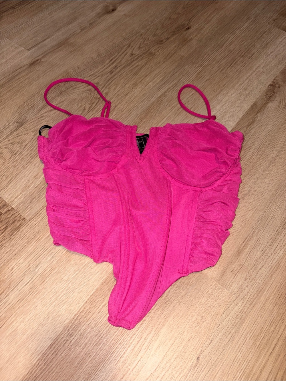 Forever 21 Bright Hot Pink One-Piece Bodysuit